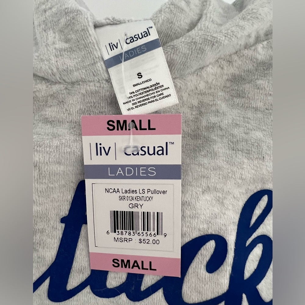 Liv Casual Kentucky Wildcats Ladies Pullover, Gray, Size: Small